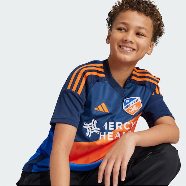 FC Cincinnati adidas Youth 2025 Orange and Blue Legacy Kit Replica Jersey - Blue