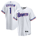 Texas Rangers Nike #1 Groom Home Replica Jersey - White