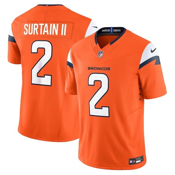 Patrick Surtain II Denver Broncos Nike Vapor F.U.S.E. Limited Jersey - Orange/Navy