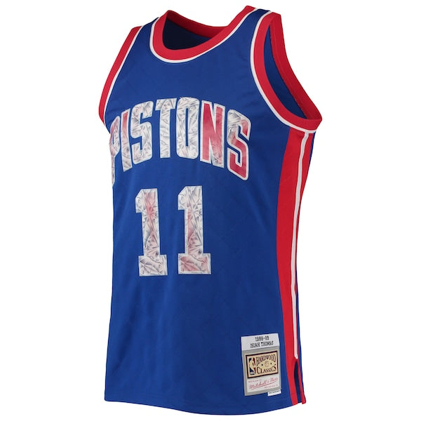 Isiah Thomas Detroit Pistons 1988/89 Hardwood Classics NBA 75th Anniversary Diamond Swingman Jersey - Blue