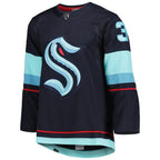 Philipp Grubauer Seattle Kraken adidas Home Primegreen Authentic Pro Player Jersey - Deep Sea Blue