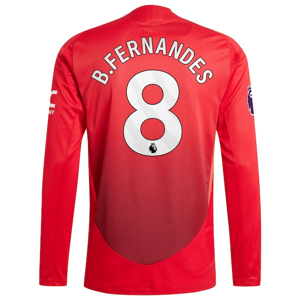 Bruno Fernandes Manchester United 2024/25 Home Authentic Long Sleeve Player Jersey - Red