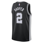 Dylan Harper San Antonio Spurs Nike Unisex 2025 NBA Draft First Round Pick Swingman Jersey - Icon Edition - Black