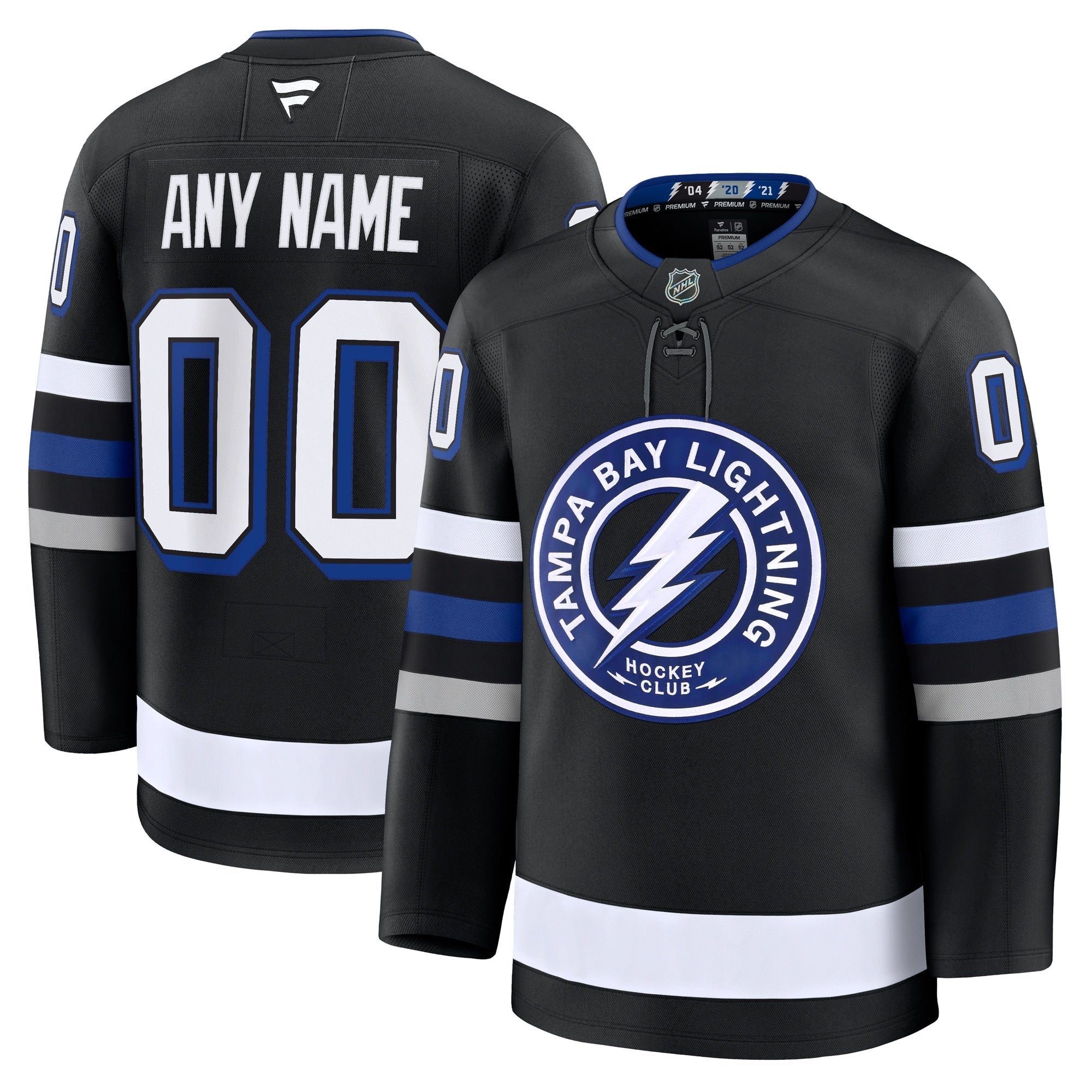 Tampa Bay Lightning  Away Premium Custom Jersey - White/Black/Blue