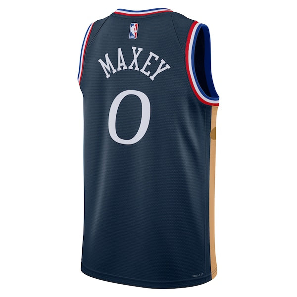 Tyrese Maxey Philadelphia 76ers Nike Unisex 2025/26 Swingman Jersey - Navy - City Edition