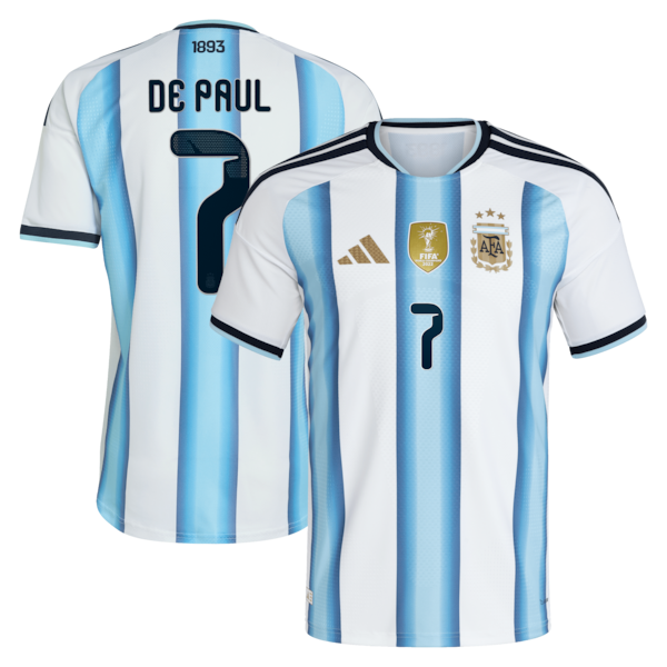 Rodrigo De Paul Argentina National Team adidas 2026 Home Authentic Jersey - White