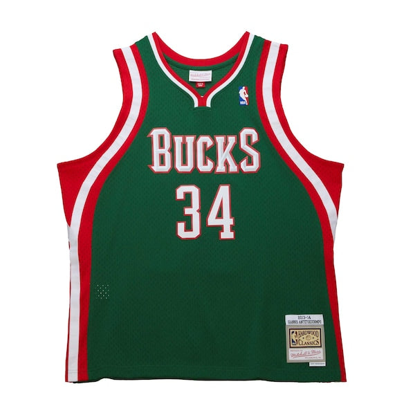 Giannis Antetokounmpo Milwaukee Bucks  2013/14 Hardwood Classics Swingman Jersey - Hunter Green