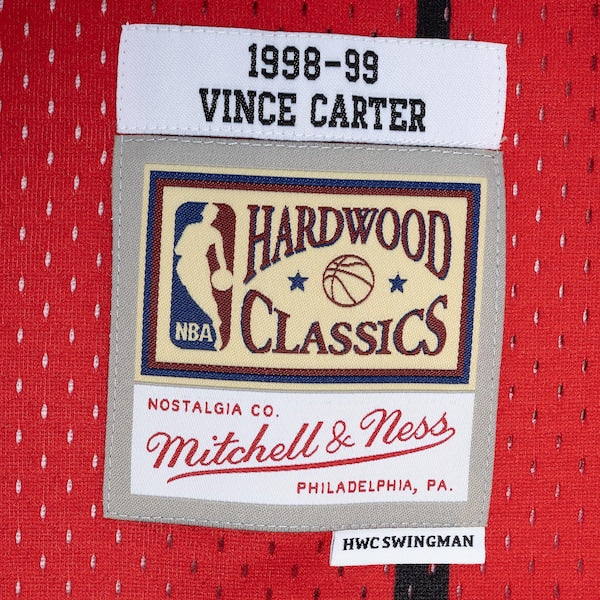 Vince Carter Toronto Raptors Hardwood Classics 1998/99 Split Swingman Jersey - Purple/Red
