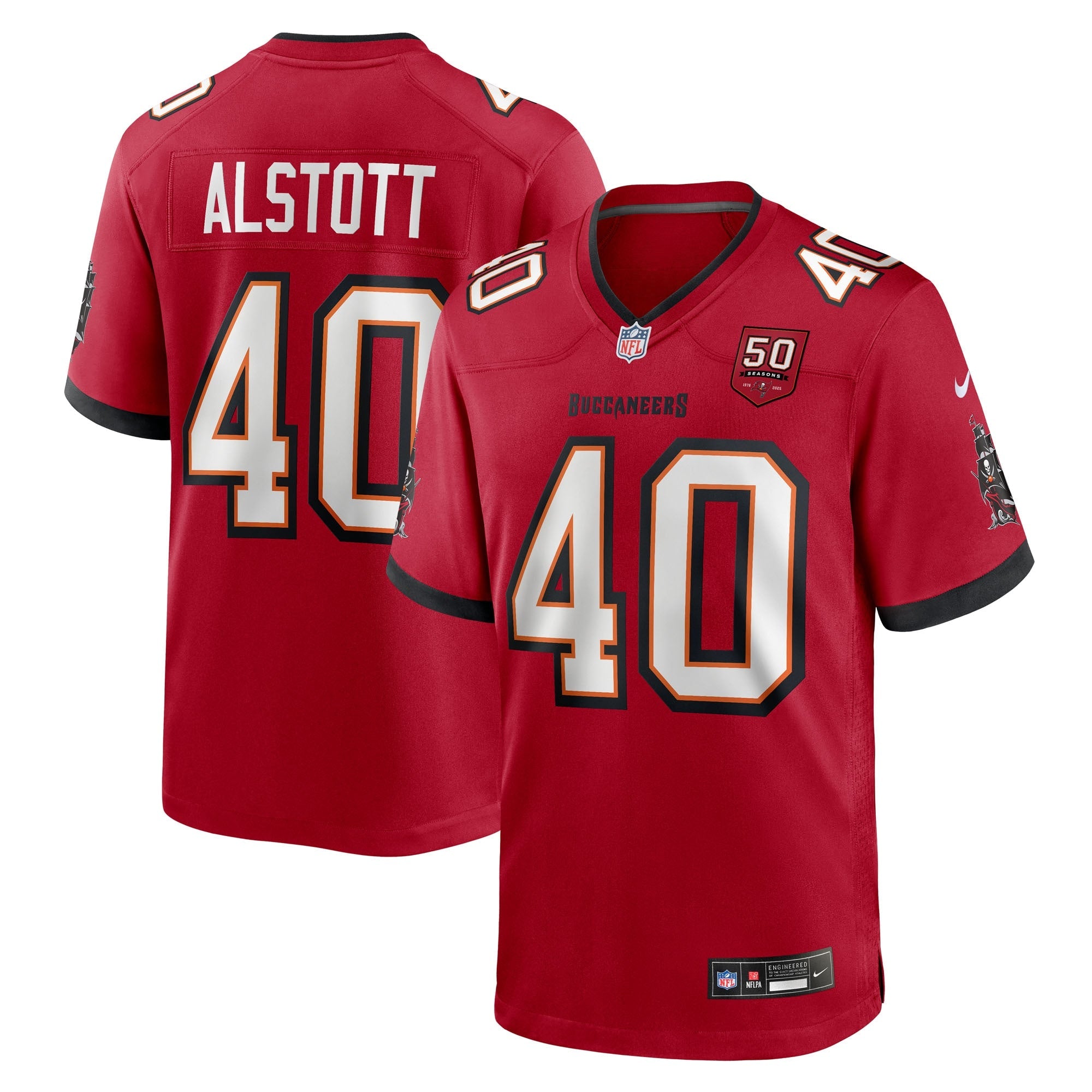 Mike Alstott  Tampa Bay Buccaneers Nike 50th Season Game Jersey - Creamsicle/Red