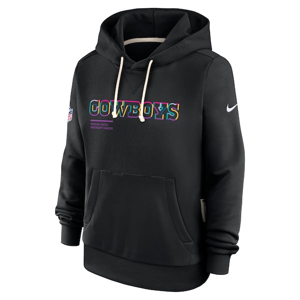 Dallas Cowboys Nike Women's 2025 NFL Crucial Catch Sideline Standard Issue Dri-FIT Hoodie - Black