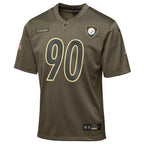 T.J. Watt Pittsburgh Steelers Nike Youth 2025 Salute to Service Game Jersey - Olive