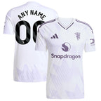 Manchester United adidas 2025/26 Away Replica Custom Jersey - White/Red/Black