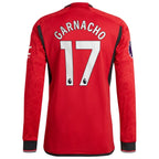 Alejandro Garnacho Manchester United adidas 2023/24 Home Authentic Long Sleeve Player Jersey – Red