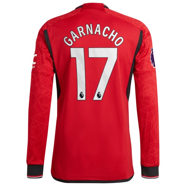 Alejandro Garnacho Manchester United adidas 2023/24 Home Authentic Long Sleeve Player Jersey – Red