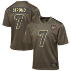 C.J. Stroud Houston Texans Nike Youth 2025 Salute to Service Game Jersey - Olive