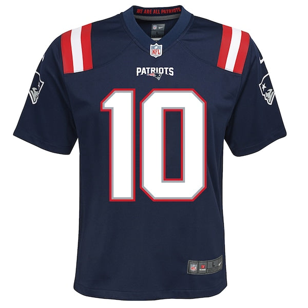 Mac Jones New England Patriots Nike Youth Game Jersey - Navy/Red/White