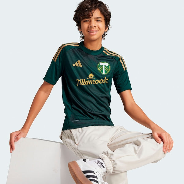 Portland Timbers adidas Youth 2025 Forever Green & Gold Replica Jersey - Green