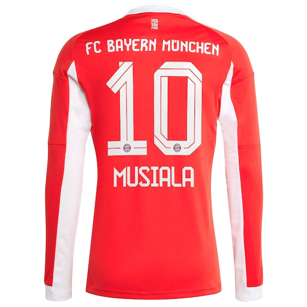 Jamal Musiala Bayern Munich adidas Home 2025/26 Replica Long Sleeve Player Jersey - Red