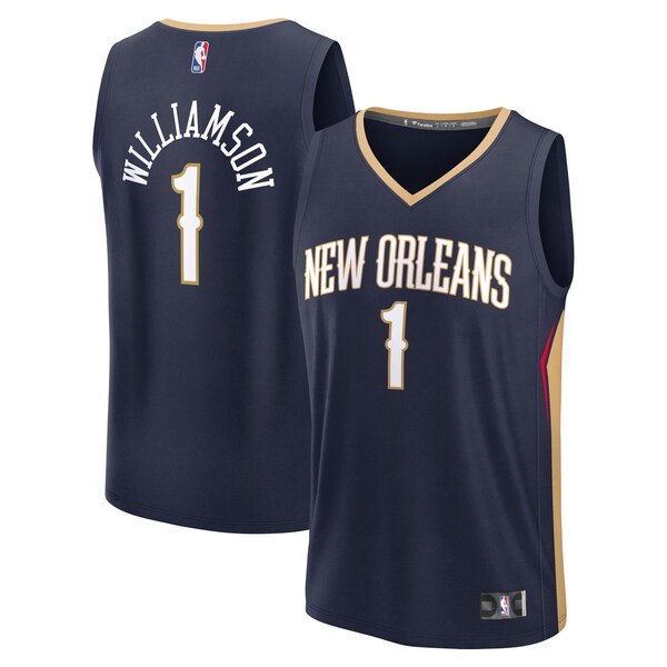 Zion Williamson New Orleans Pelicans  Youth Fast Break Replica Player Jersey - Icon Edition - Navy