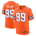 Zach Allen Denver Broncos Nike Mile High Collection 1977 Throwback Player Game Jersey - Orange