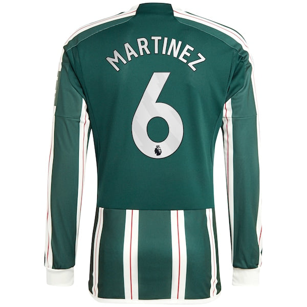 Lisandro Martínez Manchester United adidas 2023/24 Away Long Sleeve Replica Player Jersey - Green/Red