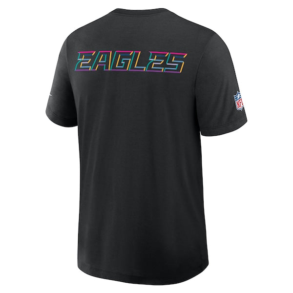 Philadelphia Eagles Nike 2025 NFL Crucial Catch Tri-Blend Dri-FIT T-Shirt - Black