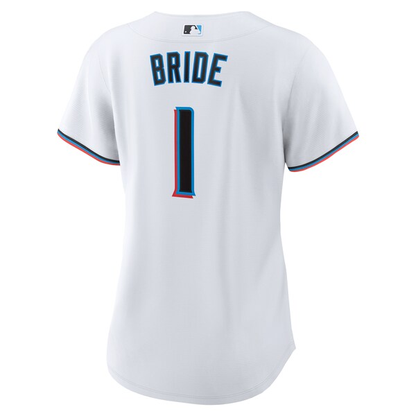 Miami Marlins Nike Women's #1 Bride Home Replica Jersey - White