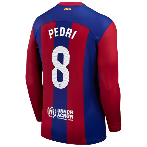 Pedri Barcelona Nike 2023/24 Home Replica Long Sleeve Jersey - Royal