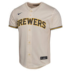 Christian Yelich Milwaukee Brewers Nike Youth Home Game Player Jersey - Cream