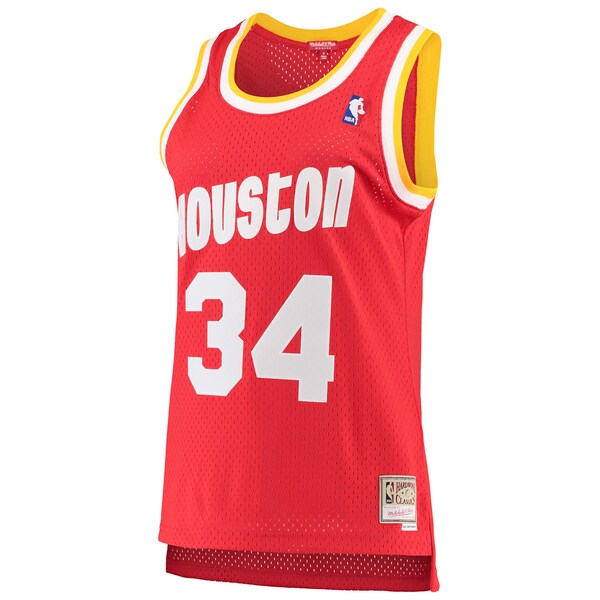 Hakeem Olajuwon Houston Rockets Women's 1993/94 Hardwood Classics Swingman Jersey - Red/Navy