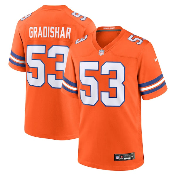 Randy Gradishar Denver Broncos Nike Mile High Collection 1977 Throwback Retired Player Game Jersey - Orange