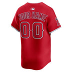 Los Angeles Angels Nike Alternate Limited Custom Jersey - Red/White