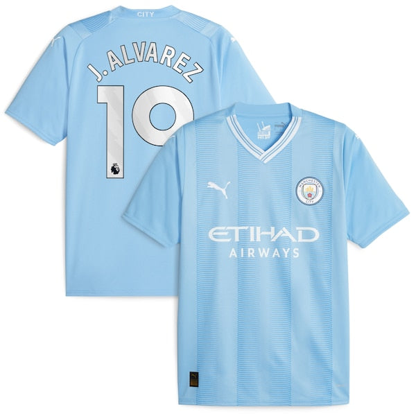 Julián Álvarez Manchester City Puma 2023/24 Home Replica Player Jersey - Sky Blue