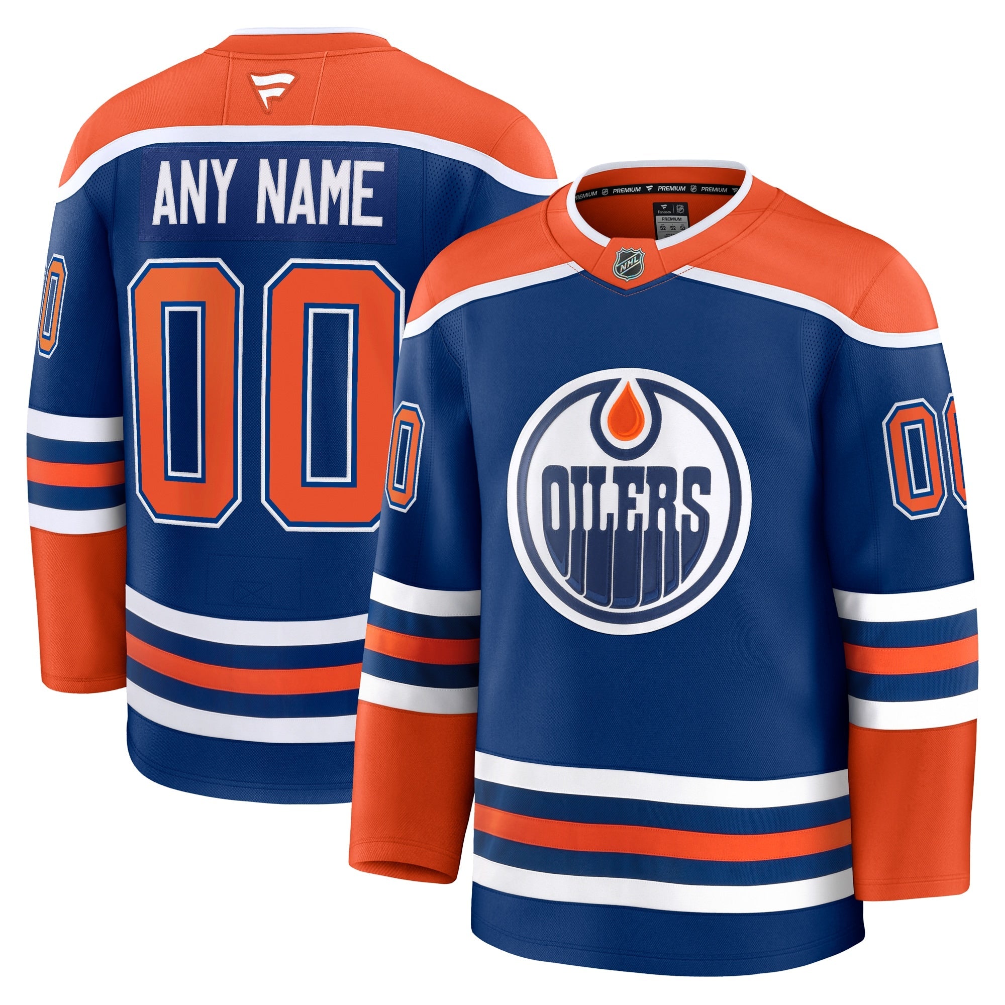 Edmonton Oilers  Alternate Premium Custom Jersey - Light Beige/Royal/White