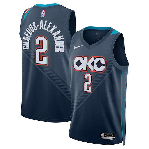Shai Gilgeous-Alexander Oklahoma City Thunder Nike Unisex 2025/26 Swingman Jersey - Navy - City Edition