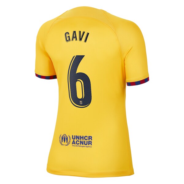 Gavi Barcelona Nike Women's 2022/23 Fourth Breathe Stadium Replica Player Jersey - Yellow