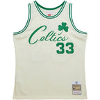 Larry Bird Boston Celtics  Chainstitch Swingman Jersey - Cream