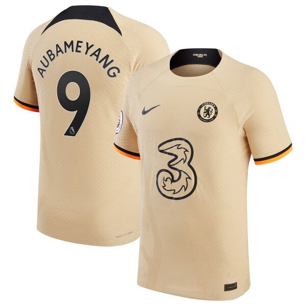 Pierre-Emerick Aubameyang Chelsea Nike 2022/23 Third Vapor Match Authentic Player Jersey - Gold