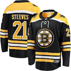 Alex Steeves Boston Bruins  Home Breakaway Jersey - Black