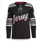 Jack Hughes New Jersey Devils adidas Alternate Primegreen Authentic Player Jersey - Black/Red