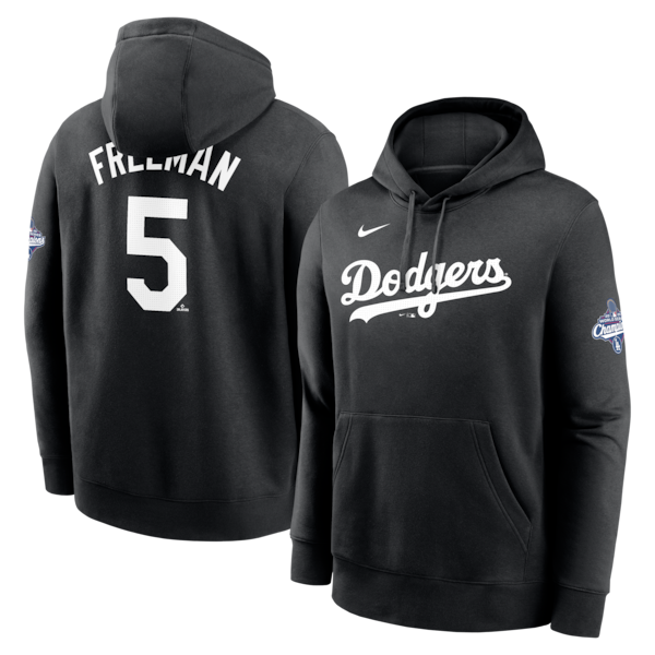 Freddie Freeman Los Angeles Dodgers Nike 2025 World Series Champions Name & Number Hoodie - Black