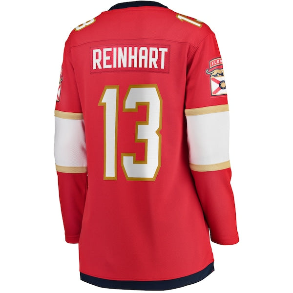 Sam Reinhart Florida Panthers  Women's Home 2024 Stanley Cup Champions Breakaway Player Jersey – Red