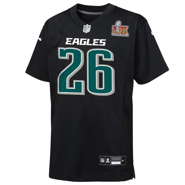 Saquon Barkley Philadelphia Eagles Nike Toddler Super Bowl LIX Patch Fashion Game Player Jersey - Carbon Black