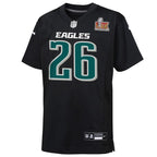 Saquon Barkley Philadelphia Eagles Nike Toddler Super Bowl LIX Patch Fashion Game Player Jersey - Carbon Black