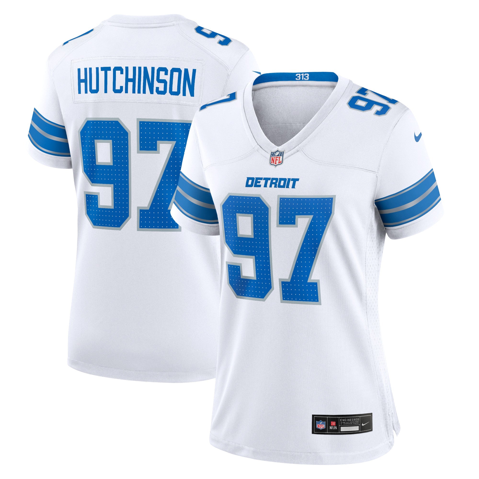 Aidan Hutchinson Detroit Lions Nike Women's 2nd Alternate Game Jersey - Black/Blue/White