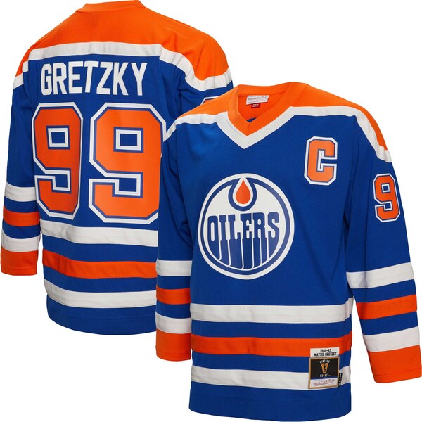 Wayne Gretzky Edmonton Oilers Big & Tall 1986 Captain Patch Blue Line Player Jersey - Royal