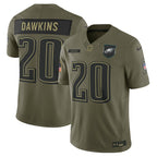 Brian Dawkins Philadelphia Eagles Nike 2025 Salute to Service Retired Limited Jersey - Olive