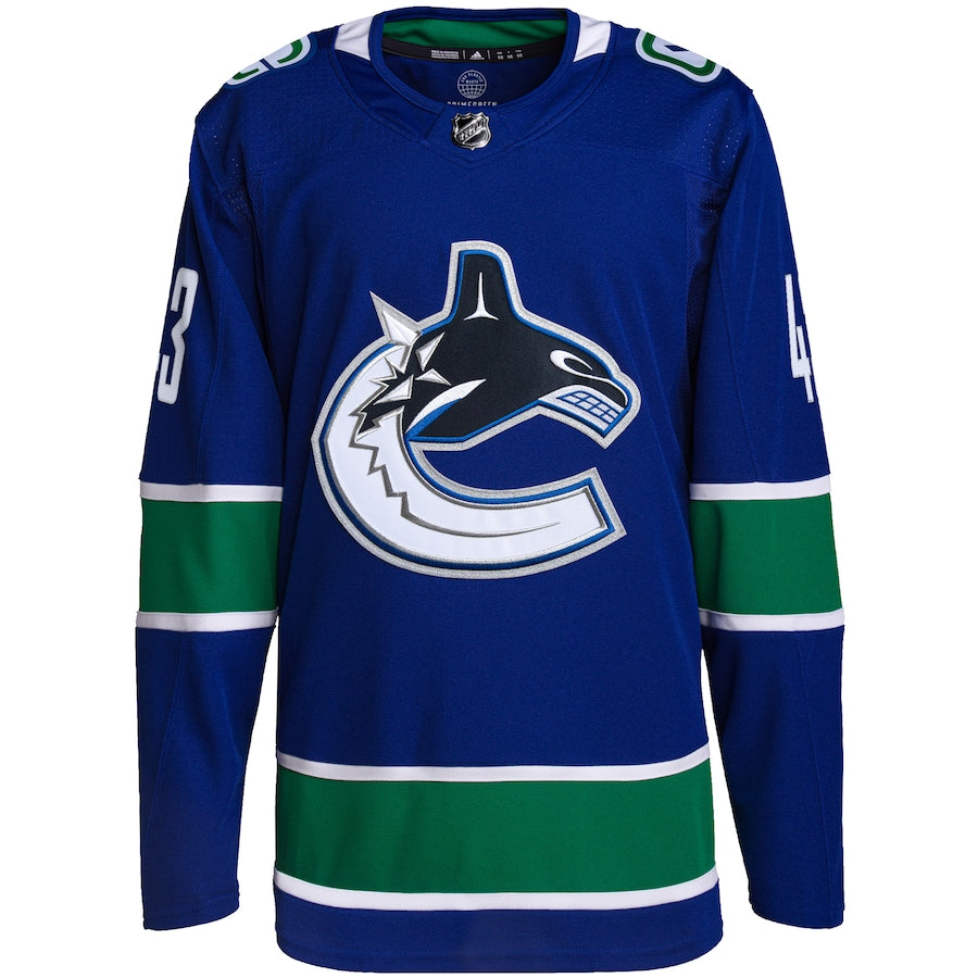Quinn Hughes Vancouver Canucks adidas Home Authentic Primegreen Player - Jersey - Blue