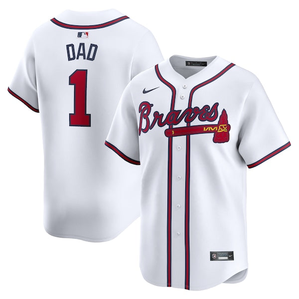 Atlanta Braves Nike #1 Dad Home Limited Jersey - White