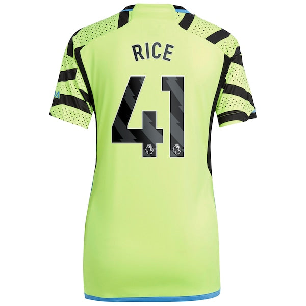 Declan Rice Arsenal adidas Women's 2023/24 Away Replica Player Jersey - Yellow/Green/Red